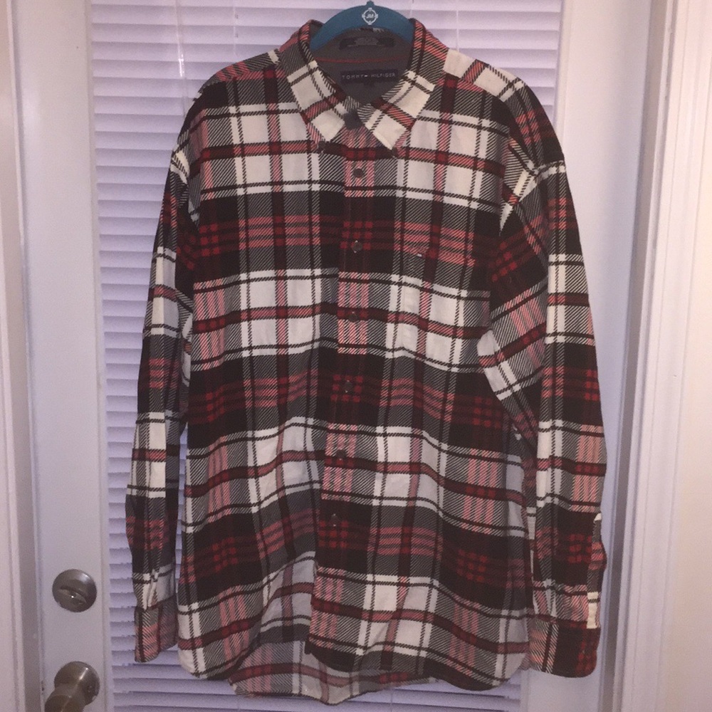 Tommy Hilfiger Flannel Shirt Button Down Cotton